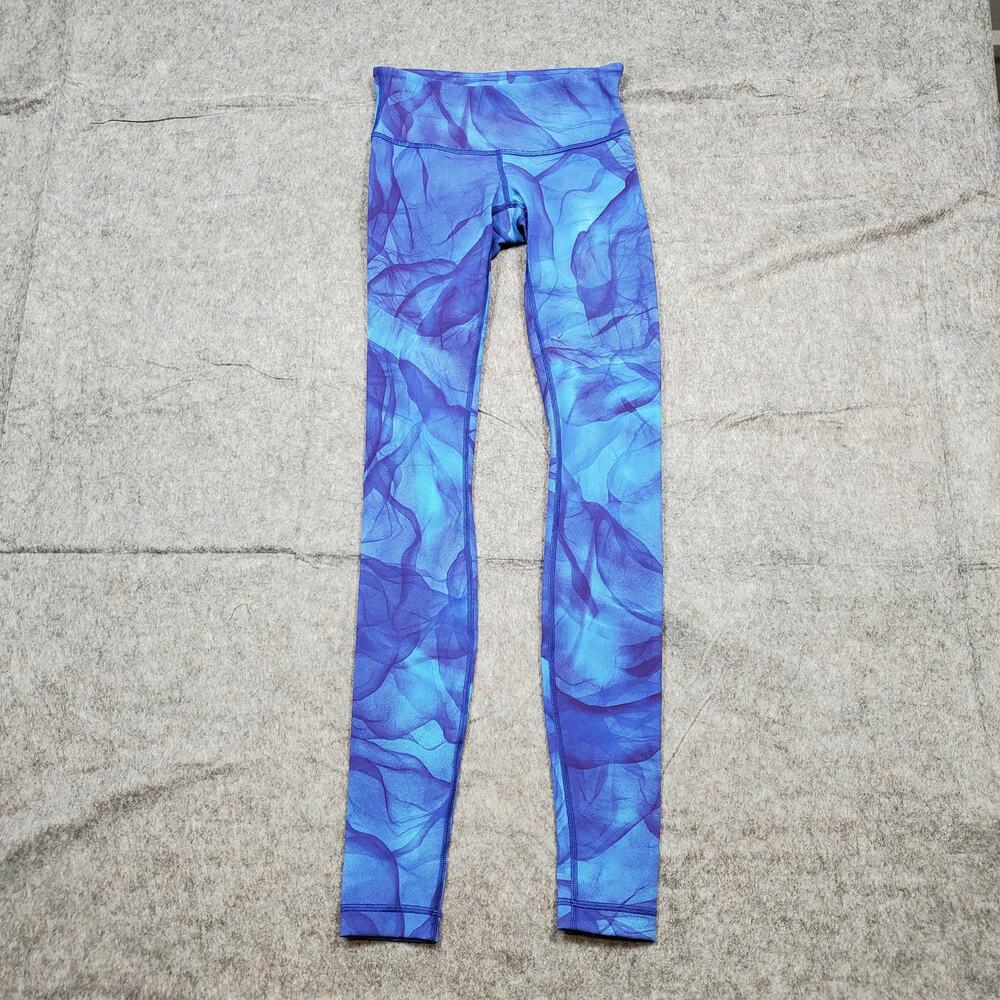 Lululemon Leggings Womens 2 Wunder Under III‎ Midnight Tulle Multi Yoga Run Gym